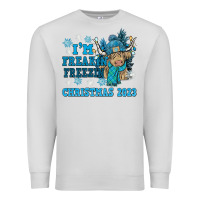 Dove Grey i'm freakin freezin christmas 2023 Premium Sweatshirt - NancyCooperArtShop