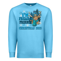 Ocean Blue i'm freakin freezin christmas 2023 Premium Sweatshirt - NancyCooperArtShop