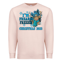 Pale Pink i'm freakin freezin christmas 2023 Premium Sweatshirt - NancyCooperArtShop
