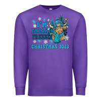 Purple i'm freakin freezin christmas 2023 Premium Sweatshirt - NancyCooperArtShop