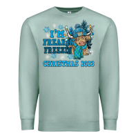 Seafoam i'm freakin freezin christmas 2023 Premium Sweatshirt - NancyCooperArtShop