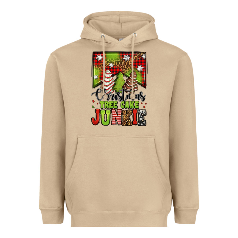 Christmas Tree Cake Junkie Heavyweight Hoodie by Jasminsmagicworld | Teevron