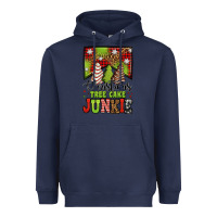 Navy Christmas tree cake junkie Heavyweight Hoodie - Jasminsmagicworld