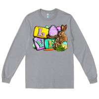 Heather Grey Love Easter Day Long Sleeve Tee - CowGirlArtShop