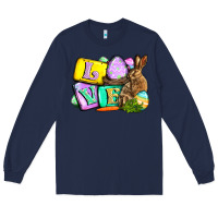 Navy Love Easter Day Long Sleeve Tee - CowGirlArtShop