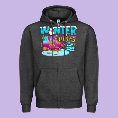 Winter Vibes Zipper Hoodie Designed By Bundleandbundleshop