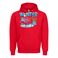 Red winter vibes Zipper Hoodie - BundleAndBundleShop
