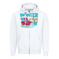 White winter vibes Zipper Hoodie - BundleAndBundleShop