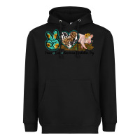 Black peace love yorkshire pig Heavyweight Hoodie - LillyAllenDesigns