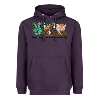 Plum peace love yorkshire pig Heavyweight Hoodie - LillyAllenDesigns