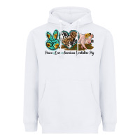 White peace love yorkshire pig Heavyweight Hoodie - LillyAllenDesigns