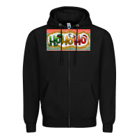 Black ho ho ho Zipper Hoodie - BundleAndBundleShop