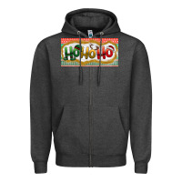 Charcoal Heather ho ho ho Zipper Hoodie - BundleAndBundleShop
