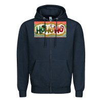 Navy ho ho ho Zipper Hoodie - BundleAndBundleShop