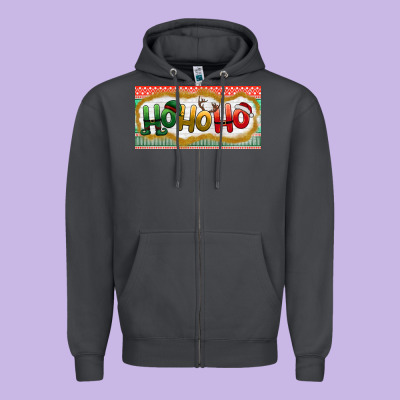 Ho Ho Ho Zipper Hoodie Designed By Bundleandbundleshop