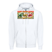 White ho ho ho Zipper Hoodie - BundleAndBundleShop