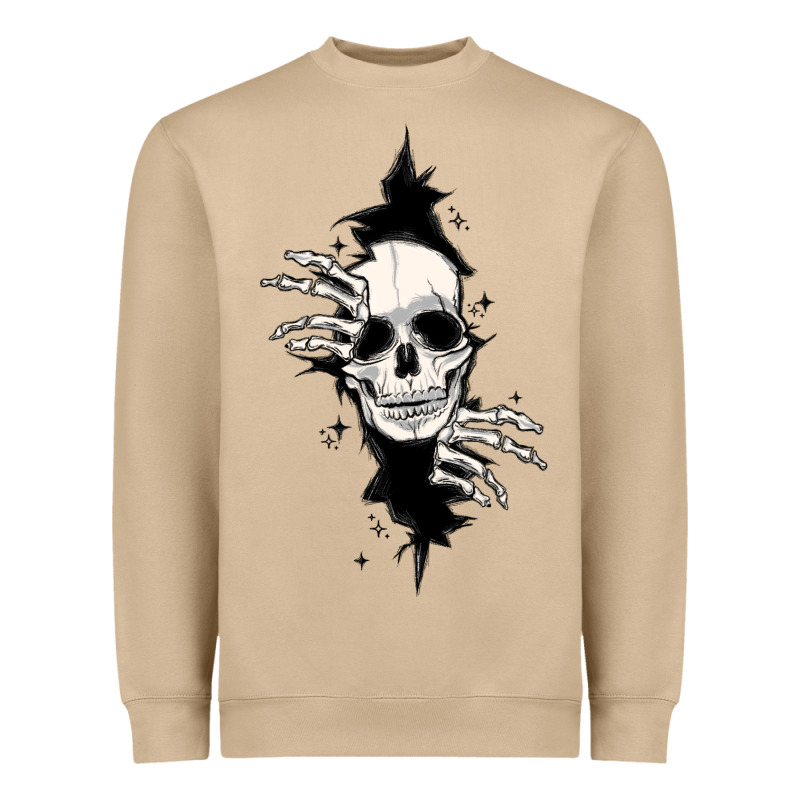 Skull In The Wall File Heavyweight Sweatshirt by MaliasSmallBusiness | Teevron