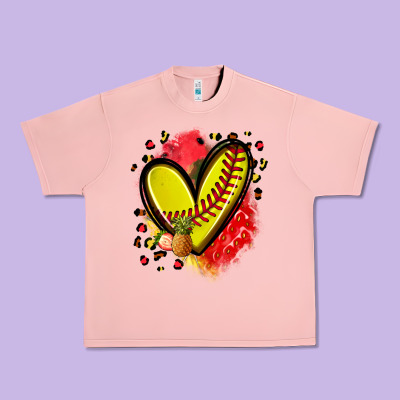 Fruits And Softball Heart Urban Heavy Tee Designed By Zillion Design Studio