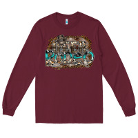 Burgundy deer rodeo Long Sleeve Tee - SublimationCraftShop