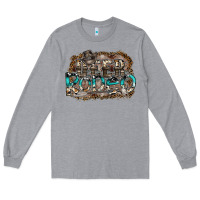 Heather Grey deer rodeo Long Sleeve Tee - SublimationCraftShop