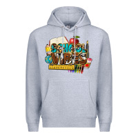 Heather Grey school vibes Premium Hoodie - NancyCooperArtShop