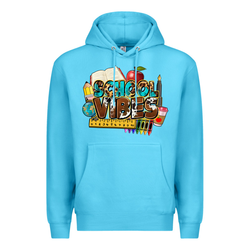 School Vibes Premium Hoodie by NancyCooperArtShop | Teevron