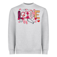 Heather Grey love nurse valentines day Heavyweight Sweatshirt - MaliasSmallBusiness