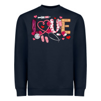 Navy love nurse valentines day Heavyweight Sweatshirt - MaliasSmallBusiness