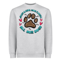 Heather Grey just a girl who loves all her dogs Heavyweight Sweatshirt - MaliasSmallBusiness