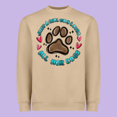 Heavyweight Sweatshirt just a girl who loves all her dogs