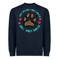Navy just a girl who loves all her dogs Heavyweight Sweatshirt - MaliasSmallBusiness