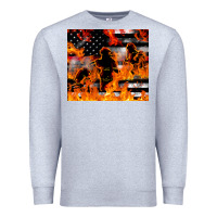 Heather Grey firefighter thin red lin Premium Sweatshirt - LillyAllenDesigns