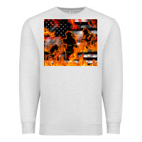 Oatmeal Heather firefighter thin red lin Premium Sweatshirt - LillyAllenDesigns