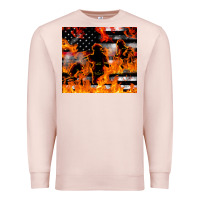 Pale Pink firefighter thin red lin Premium Sweatshirt - LillyAllenDesigns