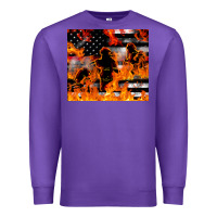 Purple firefighter thin red lin Premium Sweatshirt - LillyAllenDesigns