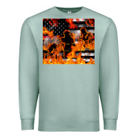 Seafoam firefighter thin red lin Premium Sweatshirt - LillyAllenDesigns