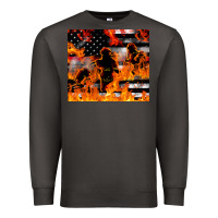 Smoke firefighter thin red lin Premium Sweatshirt - LillyAllenDesigns