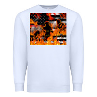 White firefighter thin red lin Premium Sweatshirt - LillyAllenDesigns