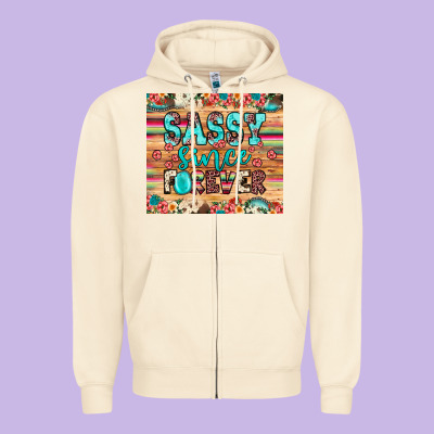 Sassy Since Forever Zipper Hoodie Designed By Jahusdesignshop