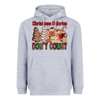 Heather Grey Christmas Calories don't count Christmas tree cake Heavyweight Hoodie - Jasminsmagicworld