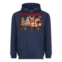 Navy Christmas Calories don't count Christmas tree cake Heavyweight Hoodie - Jasminsmagicworld