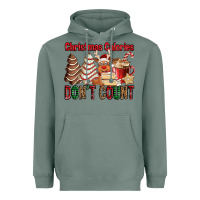 Sage Christmas Calories don't count Christmas tree cake Heavyweight Hoodie - Jasminsmagicworld