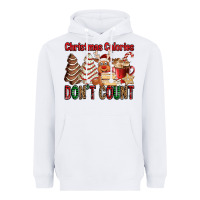 White Christmas Calories don't count Christmas tree cake Heavyweight Hoodie - Jasminsmagicworld