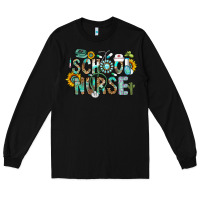 Black school nurse Long Sleeve Tee - CowhideDigitalArt