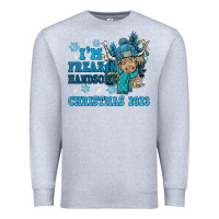 Heather Grey im freakin freezin christmas 2023 Premium Sweatshirt - NancyCooperArtShop