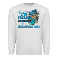 Oatmeal Heather im freakin freezin christmas 2023 Premium Sweatshirt - NancyCooperArtShop