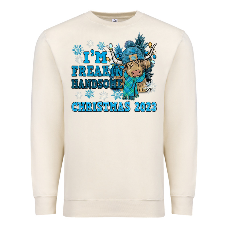 Im Freakin Freezin Christmas 2023 Premium Sweatshirt by NancyCooperArtShop | Teevron