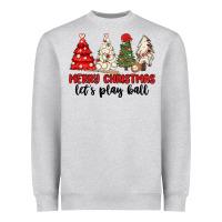 Heather Grey merry christmas let s play ball baseball Heavyweight Sweatshirt - MaliasSmallBusiness