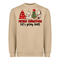 Merry Christmas Let S Play Ball Baseball Heavyweight Sweatshirt | Teevron
