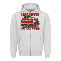 Dove Grey christmas on the road Zipper Hoodie - BundleAndBundleShop
